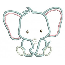 Stickdatei - Dschungeltiere Appli Elefant